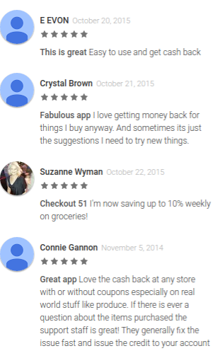 reviews of the Checkout 51 savings app